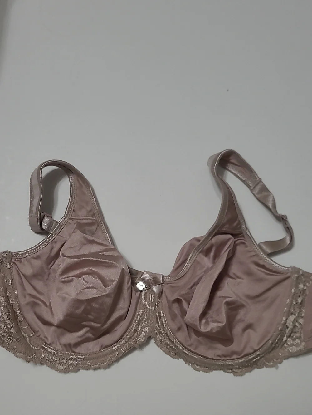 Breezies Taupe Satin Lace Underwire Bra size 38C